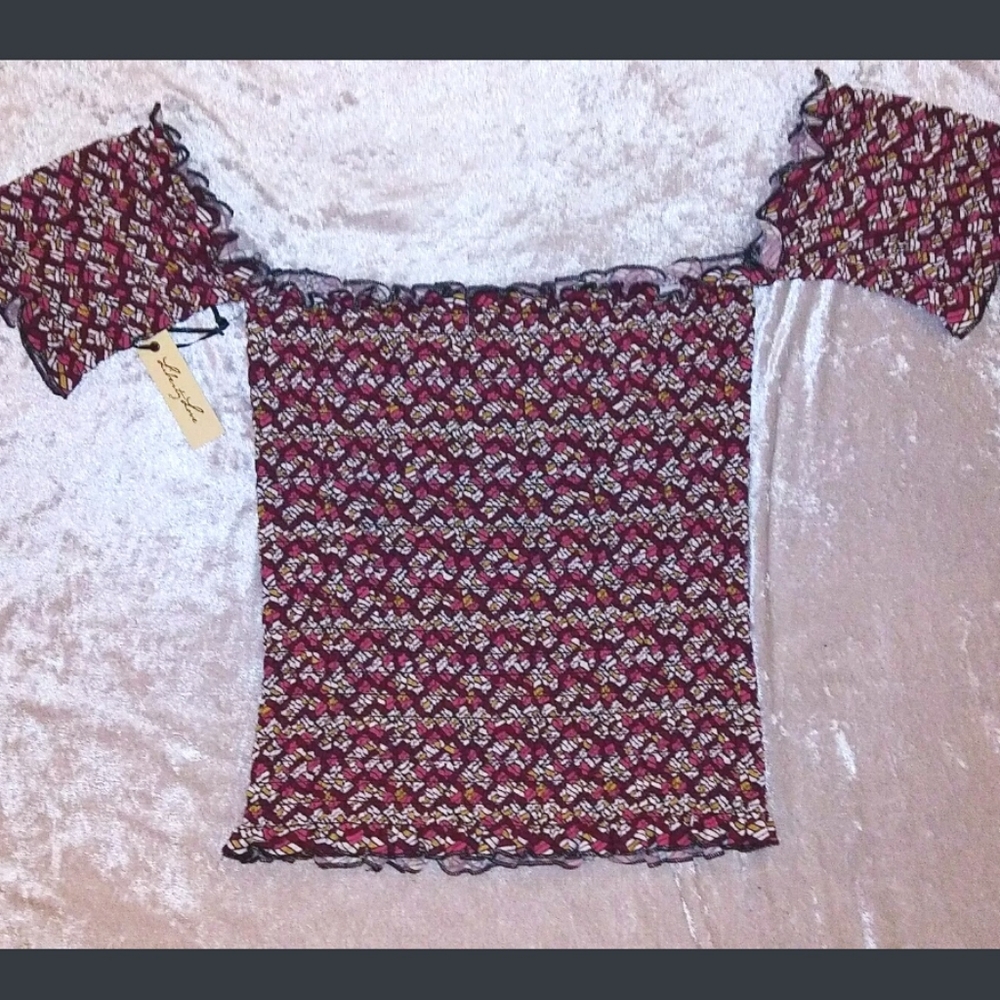 Liberty Love Smocked Off Shoulder Boho Top